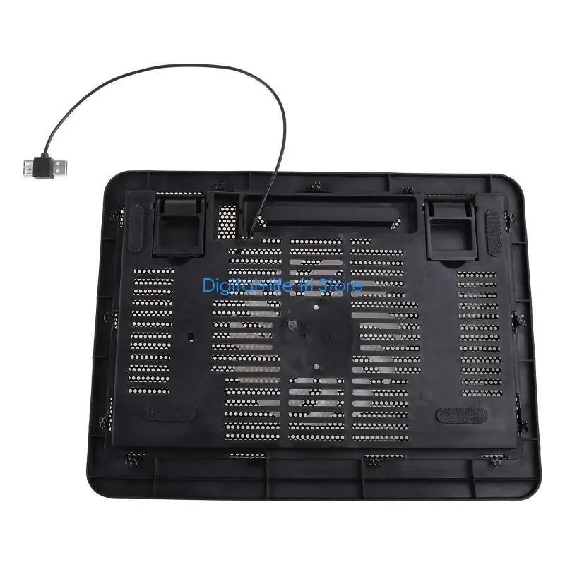 E06D Portable USB Powered Gaming Laptop Cooling Pad 1 Quiet Adjustable Heightening Pad Support 12-14 Inch