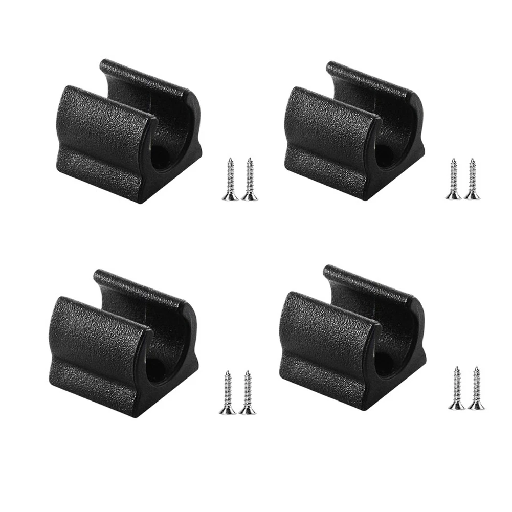 Install Pipe Clamps RV Accessories Black RV Awning Clip Non-brittle Construction Outdoor Durability  Install Pipe