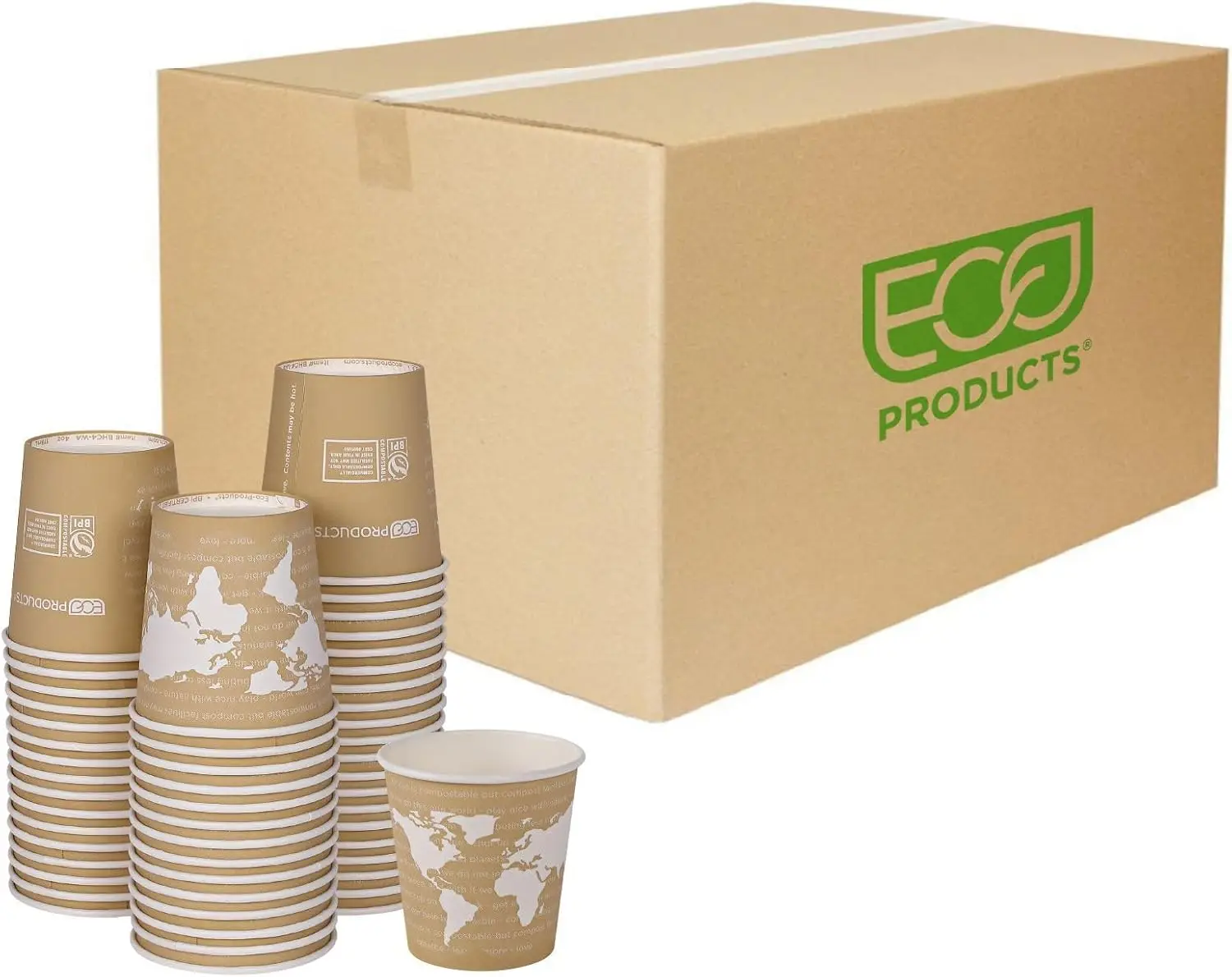 

Compostable Disposable World Art 4oz Espresso Coffee Cups, Case of 1000, Renewable Hot Paper Cup, Plant Based PLA Lining