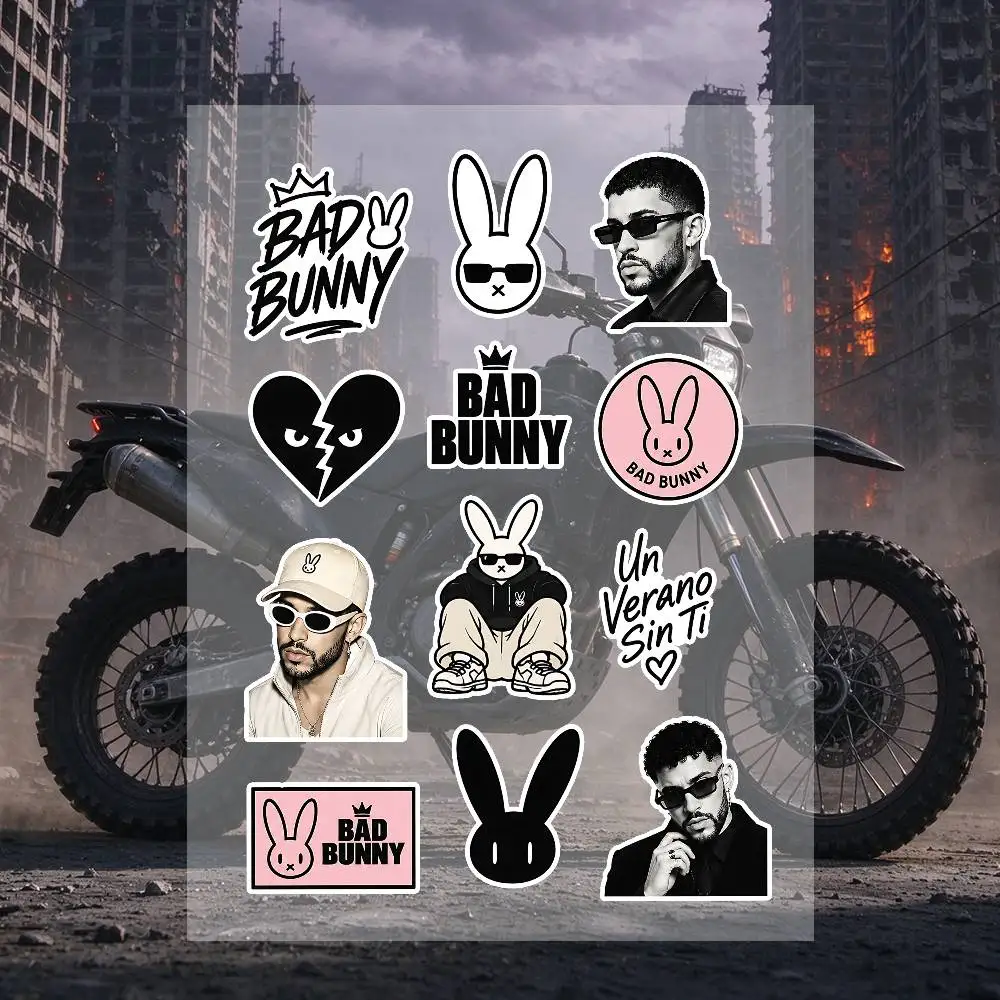 B-Bad B-Bunny Stickers Moto Sticker Auto Body Bumper Windows Motorcycle Laptop Walls Vinyl Decal Car Tuning Accessories