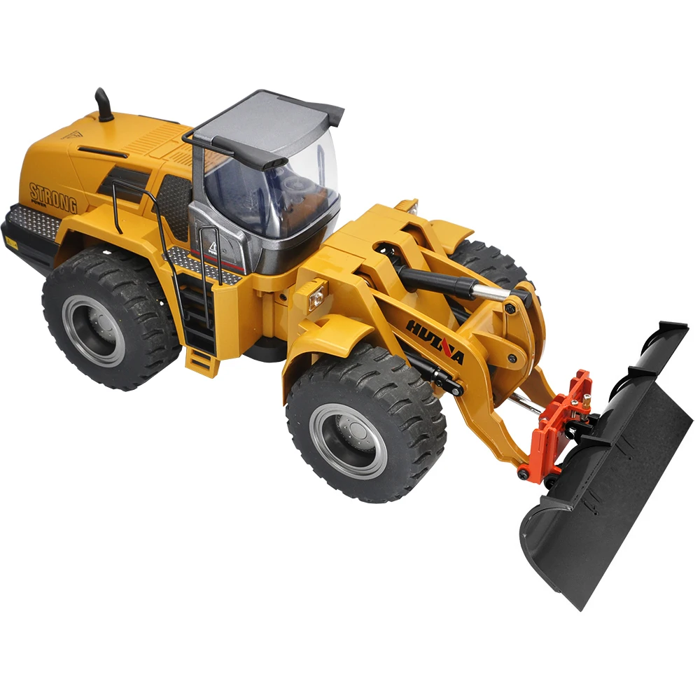 Upgrade HUINA 583 Snow Plow Metal Snow Shovel Bucket with Quick Hitch Connector For 1583 Wheel Loader Parts