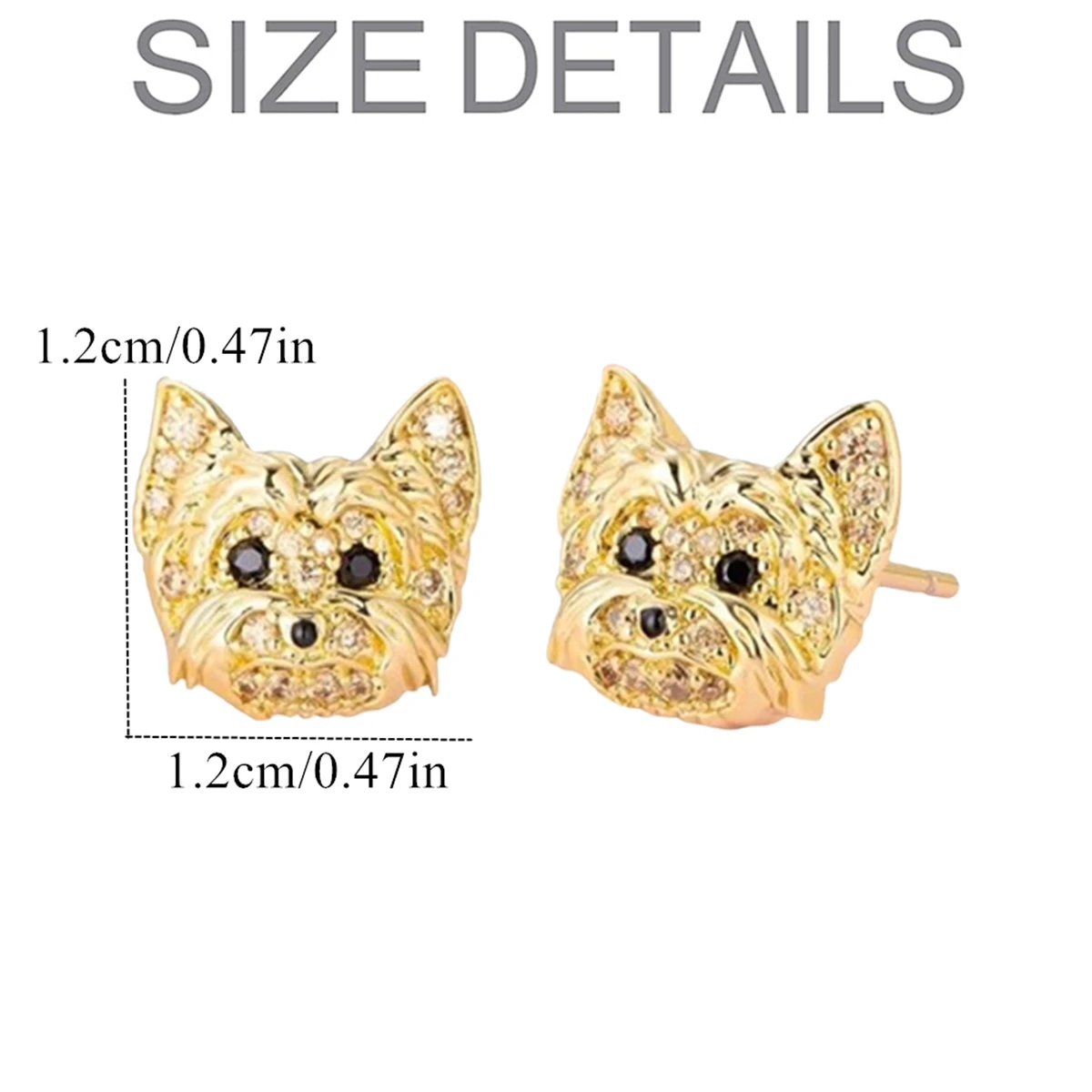 Creative Cute Golden Yorkshire Stud Earrings for Women Exquisite Pet Puppy Earrings Jewelry Birthday Holiday Gift for Dog Lovers