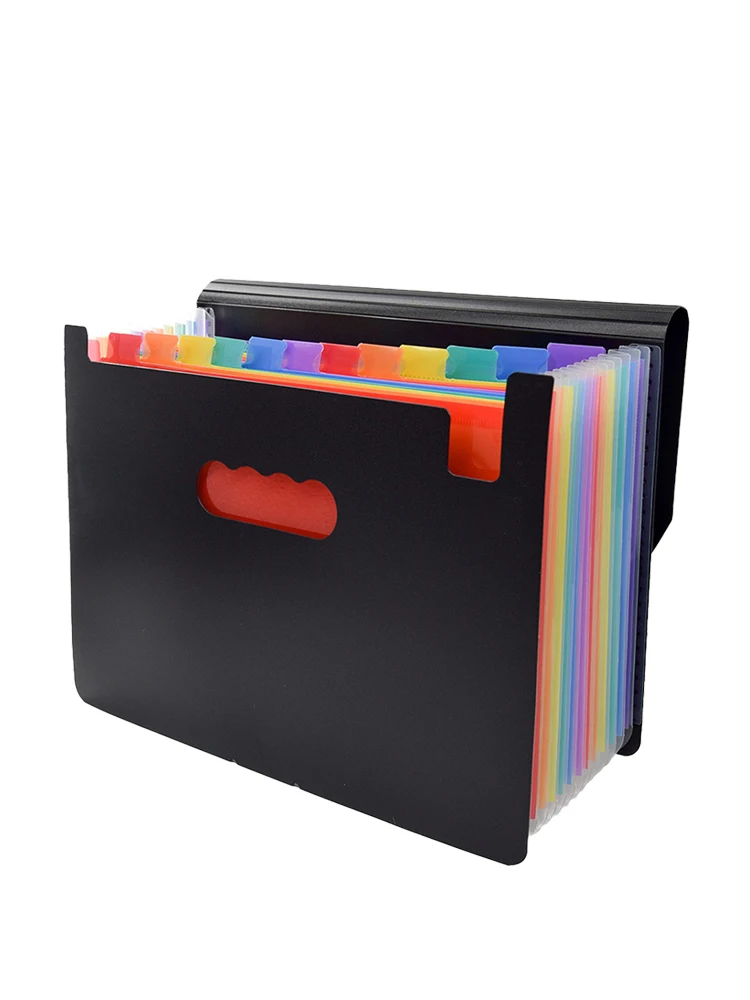 Caixa De Recibo De Papel Expansível Com Tampa, 13 Bolsos, Documento Portátil, A4, Tamanho De Carta, Escritório, Bill Arco-íris, Organizador De Arquivos De Acordeão