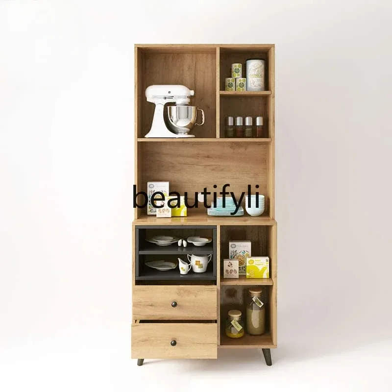 XX80 Modern simple dining side kitchen living room solid wood household wall side cabinet tea rack