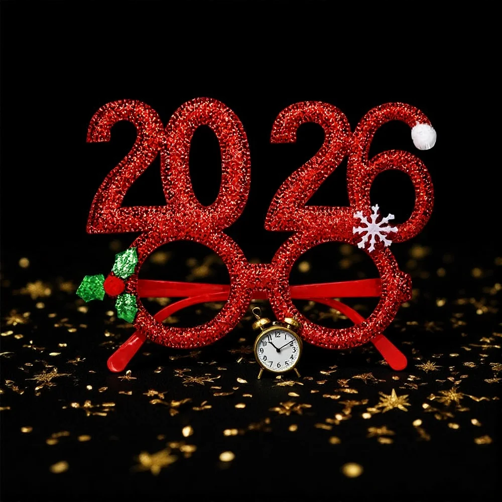 Nouvel An 2026 numéro lunettes enfants Navidad cadeaux nouvel an réveillon de noël drôle fête lunettes bonne année fête décor Photo accessoire