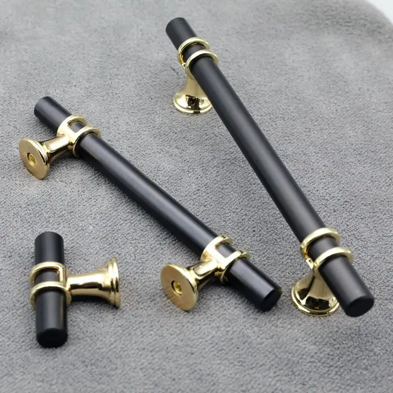 Modern Simple Handle Cabinet Door Drawer Shoe Cabinet Furniture Hardware Black Gold Door Pulls Kitchen Cabinet Handles