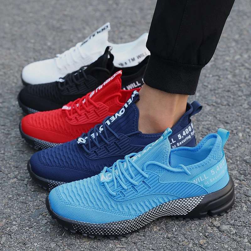 Men Running Shoes Lightweight Breathable Jogging Sport Shoes Male Lace-up Fashion Comfort Non-slip Casual Sneakers Man