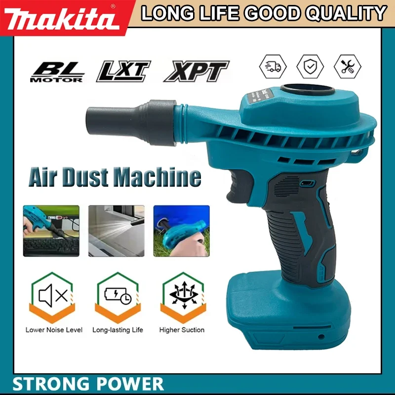 Makita 2 en 1 Machine à poussière d'air sans fil efficace Rechargeable aspirateur gonfleur ordinateur nettoyage outil électrique pour batterie 18V