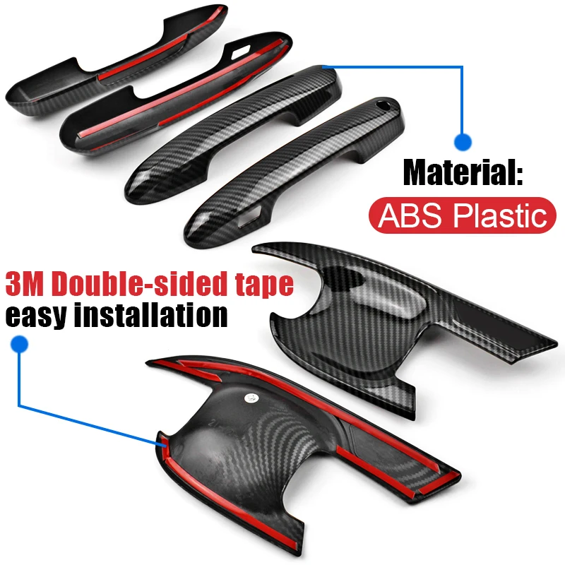 Dla Toyota Highlander XU70 2020 2021 2022 2023 2024 Hybrid ABS Samochodowa Zewnętrzna Osłona Klamki Drzwi Pokrywa Zatrzasku Ochronna Naklejka