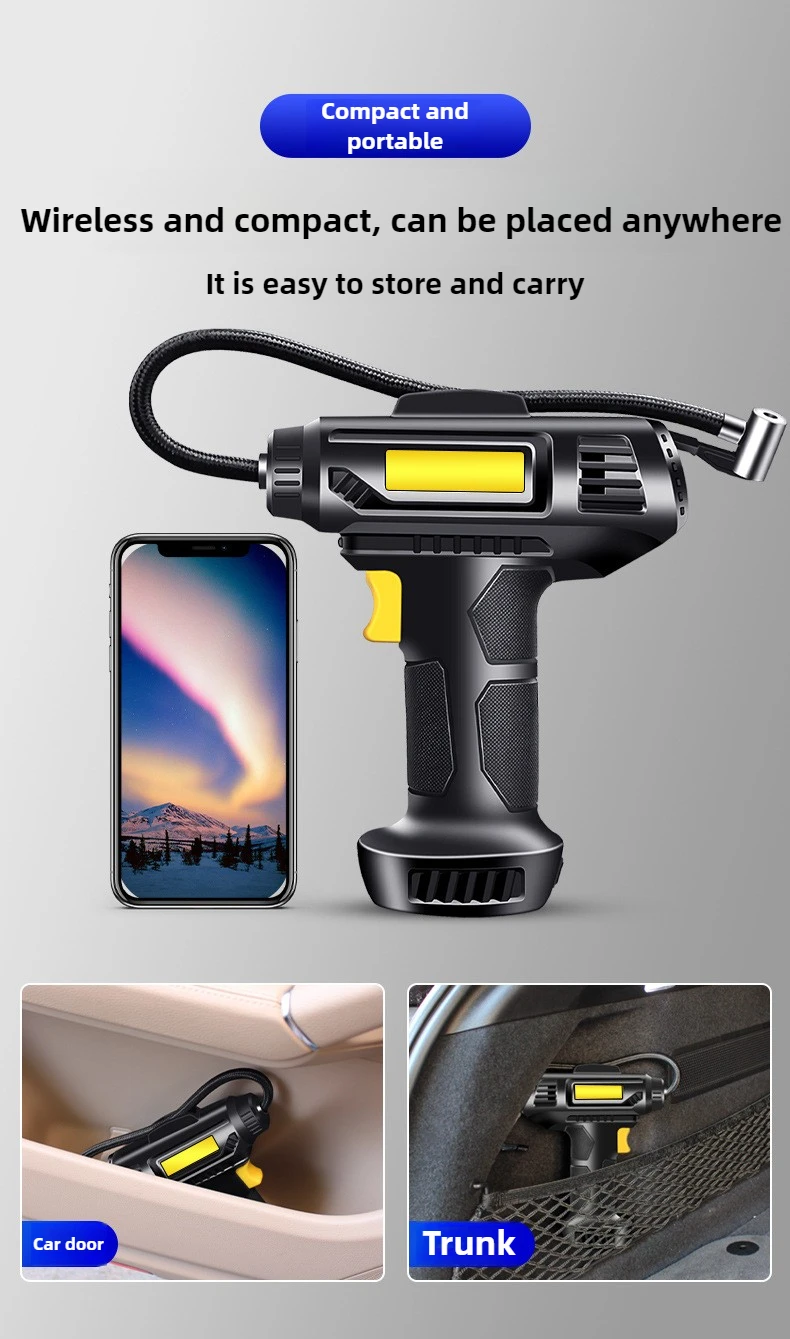 120w 12v sem fio compressor de ar do carro bomba de ar elétrica inflator pneu para motocicleta bicicleta barco auto pneu bolas infláveis