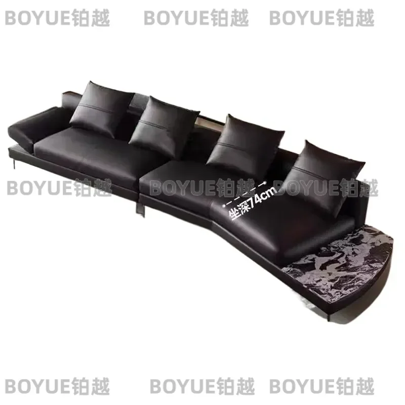 Modern Italian Leather Sofa Minimalist Detachable Chenille Fabric Living Room Furniture Comfortable Seating for Home Decor