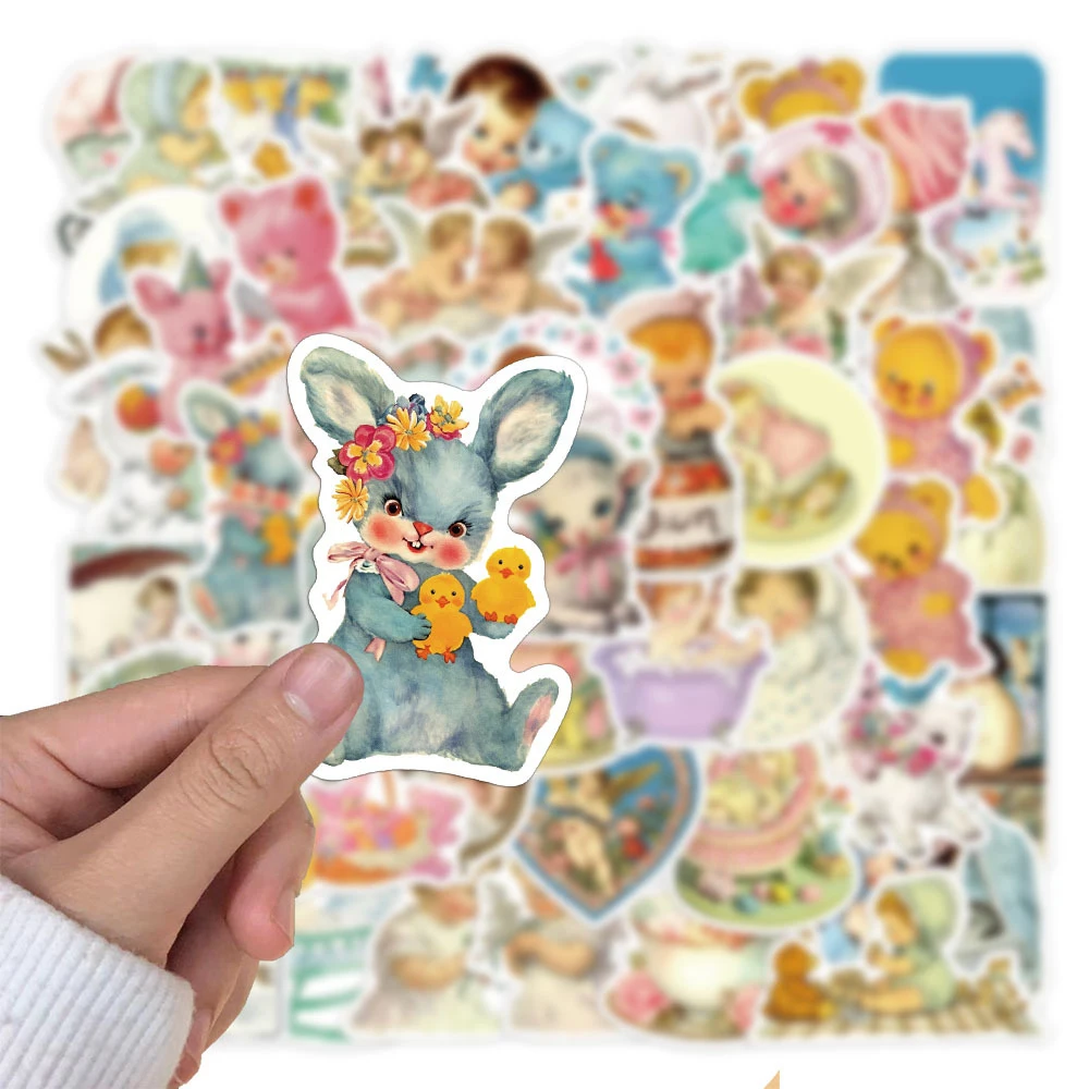 

10/30/50pcs Retro INS Cartoon Stickers Waterproof Decorative Scrapbooking Diary Phone Case Vintage Artsy Aesthetic Decals Gifts