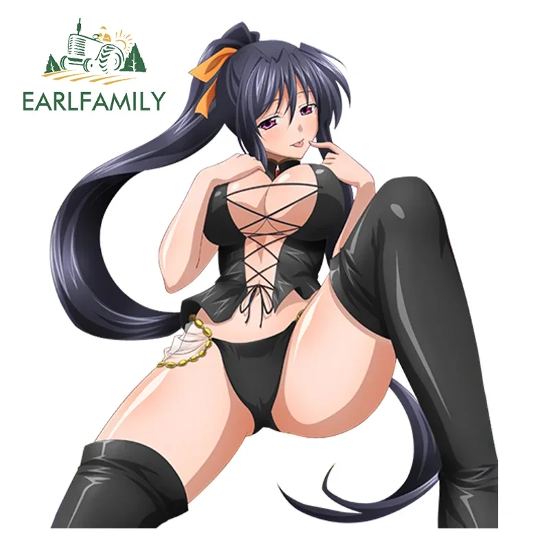 EARLFAMILY 13cm x 11.5cm Hot Girl Anime Sexy NSFW Himejima Akeno Vinyl Helmet Tool Box Car Window Laptop Sticker Creative Decal