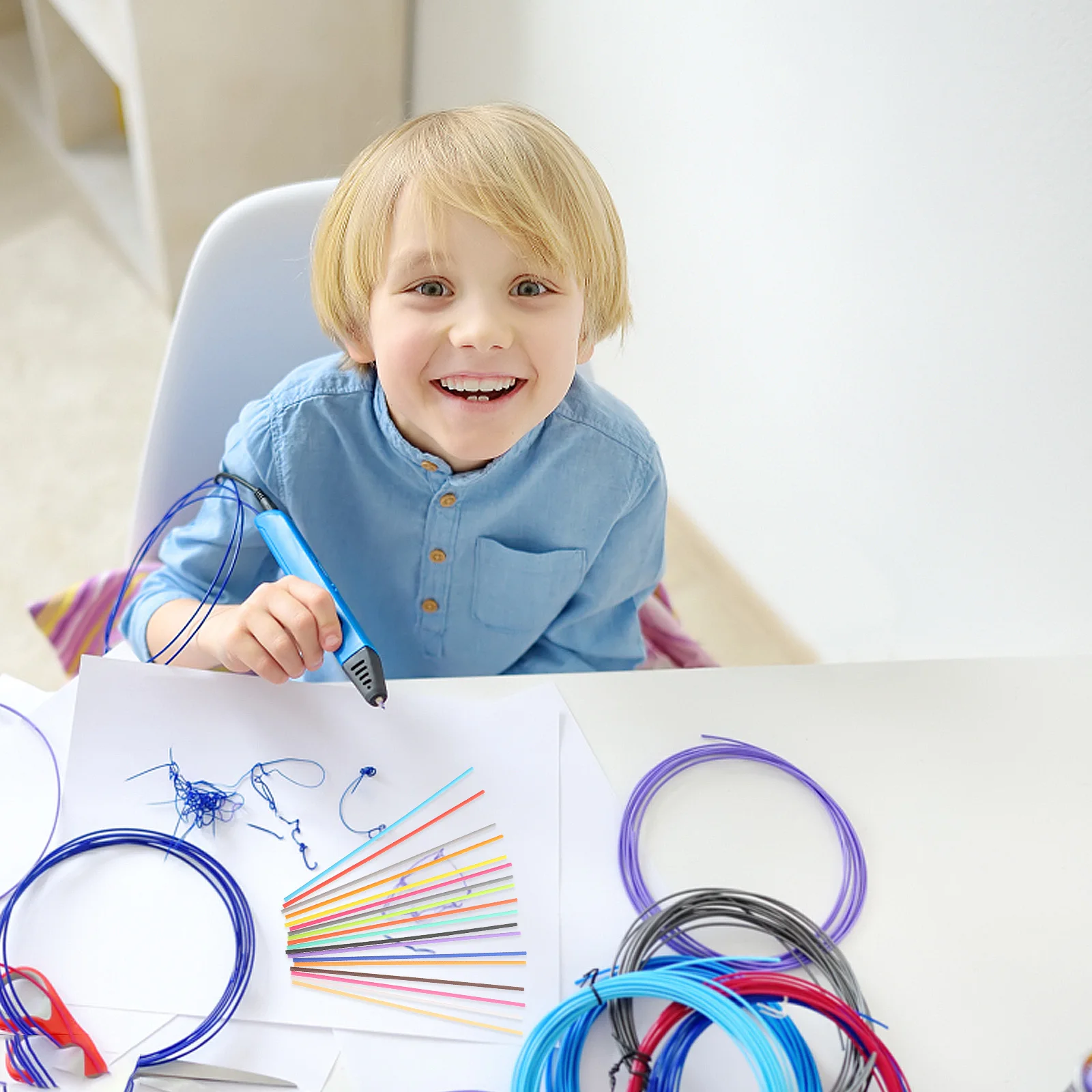 

160pcs 5mm PCL Filament 32 Colors Kids 3D Printing Pen Drawing Supplies Pen Diy Refills Crafts Modeling