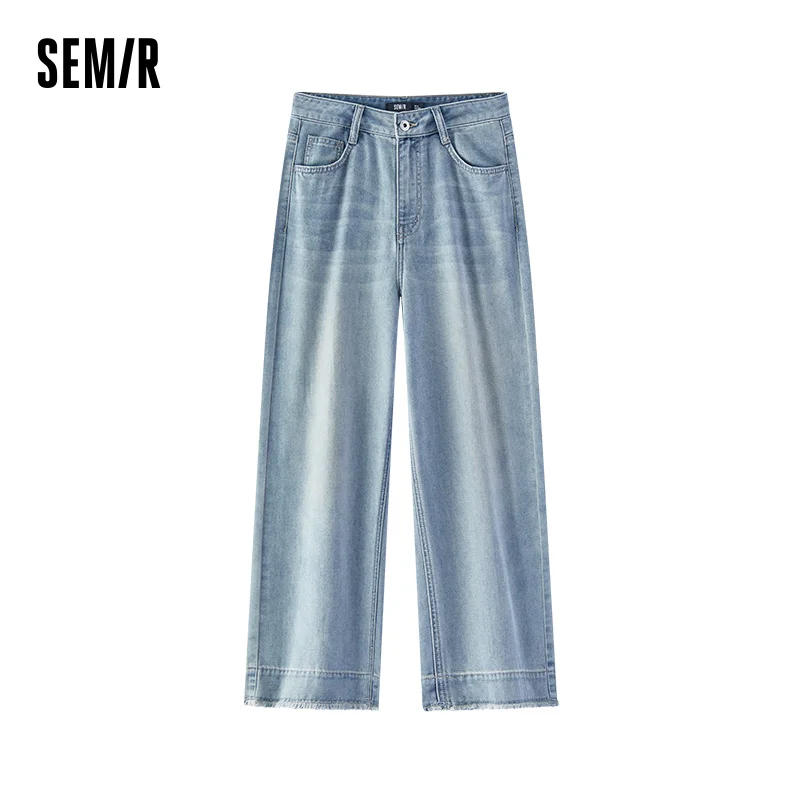 Jean pour femme Semir, coupe large, ourlet brut, longueur cheville, style urbain décontracté, doux e