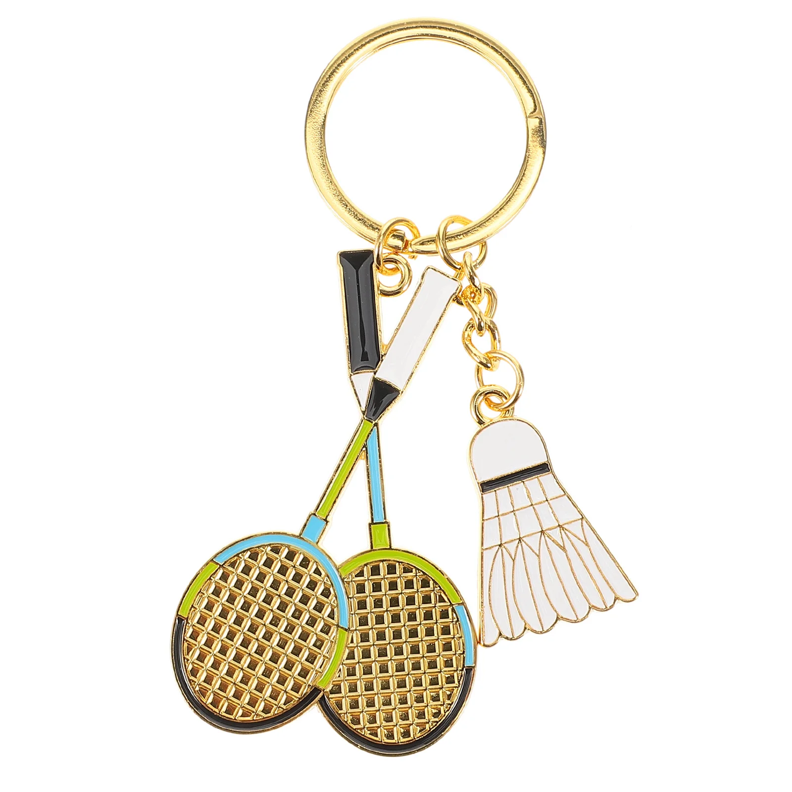 

Metal Badminton Key Ring Durable Pendant Decorative for Keys Bag Backpack Hanging Ornament Sports Keychain Charm