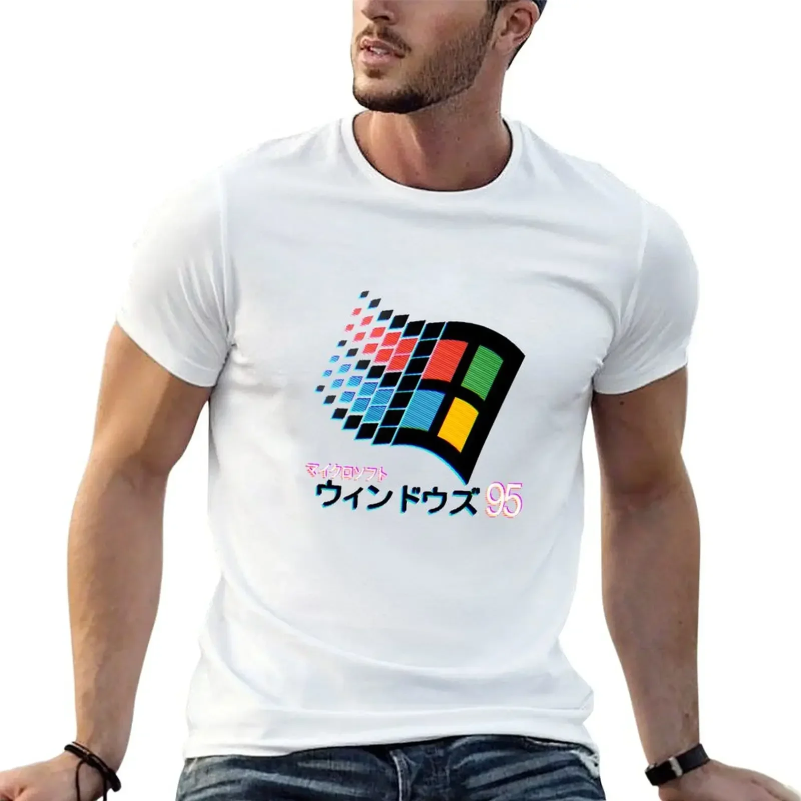 

Microsoft Windows 95 - Japanese T-Shirt sublime plus size clothes funny t shirts for men