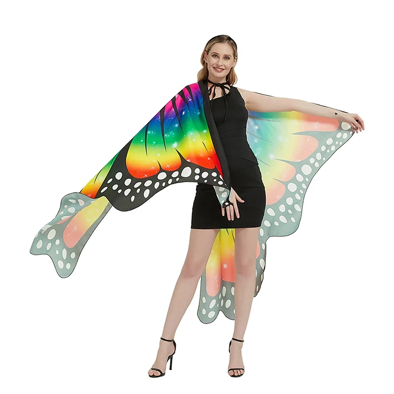 Butterfly Wings With Blindfold Fancy Dress Costumes Party Poncho Cape Cosplay Role Play Prop Spring School Performance Coat New