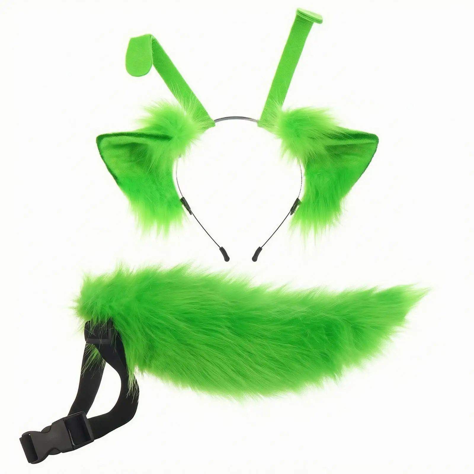 Versatile Cosplay Ear Tail Kit for Anime Events with Secure Buckle Tail Strap and Comfortable Headband Design