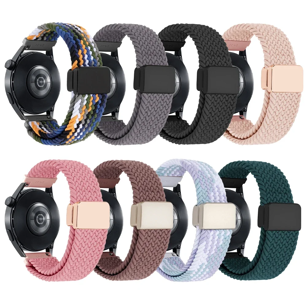20 22mm Nylon Strap For Garmin Venu 4 45mm Venu 3 2 SQ Forerunner 570 265 255 165 Vivoactive 5 6 Magnetic Buckle Woven Bracelet