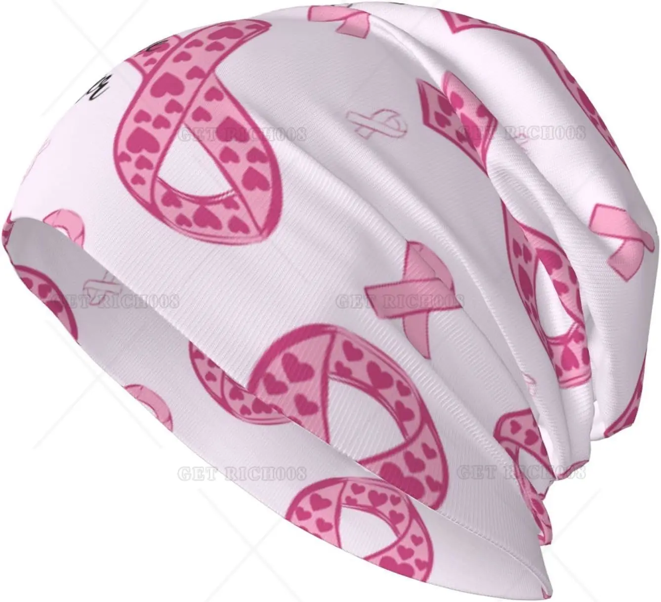 Breast Cancer Awareness Soft Warm Beanie Hat for Men Women Fashion Scarf Soft Stretch Skull Cap One Size