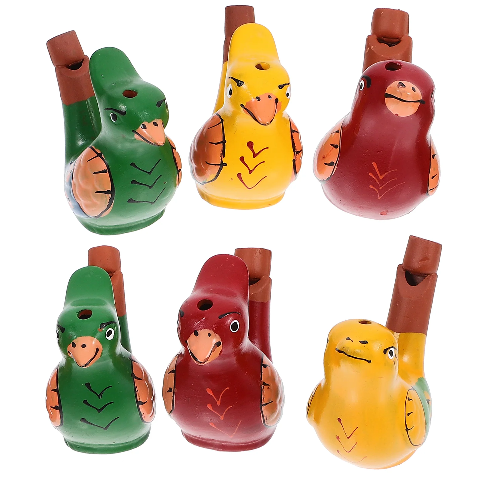 

6 Pcs Ceramic Bird Whistle Colorful Water for Children Generator Taste Toddler Ceramics