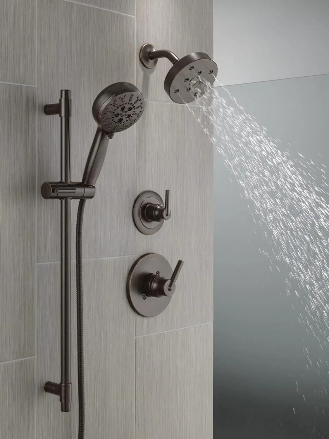 Faucet Proclean Oil Rubbed Bronze Hand Shower With Slide Bar, Handheld Shower With High Pressure Spray, Shower System