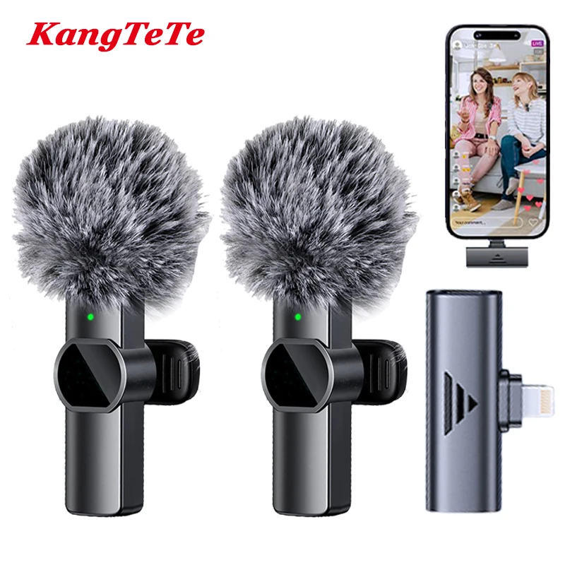 Wireless Lavalier Microphone for Cell Phone Noise Reduction Portable Audio Video Live Interview Recording For iPhone Type C Mic