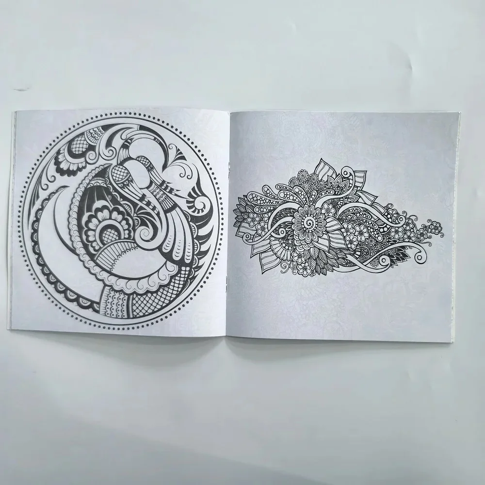 1PCS 24 Pages Mandalas Flower Coloring Book For Children Adult Graffiti Drawing