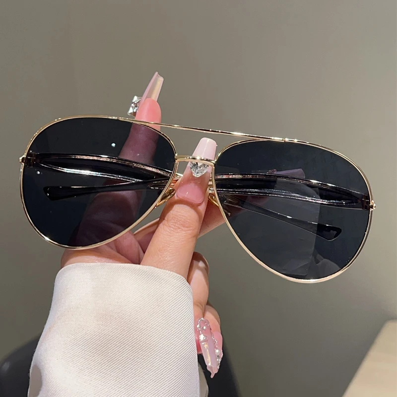KAMMPT Vintage Pilot Sonnenbrille Männer Mode Übergroßen Outdoor Shades Neue Frauen Trendy Luxus Marke Design Anti-UV Sonnenbrille – Detail 7