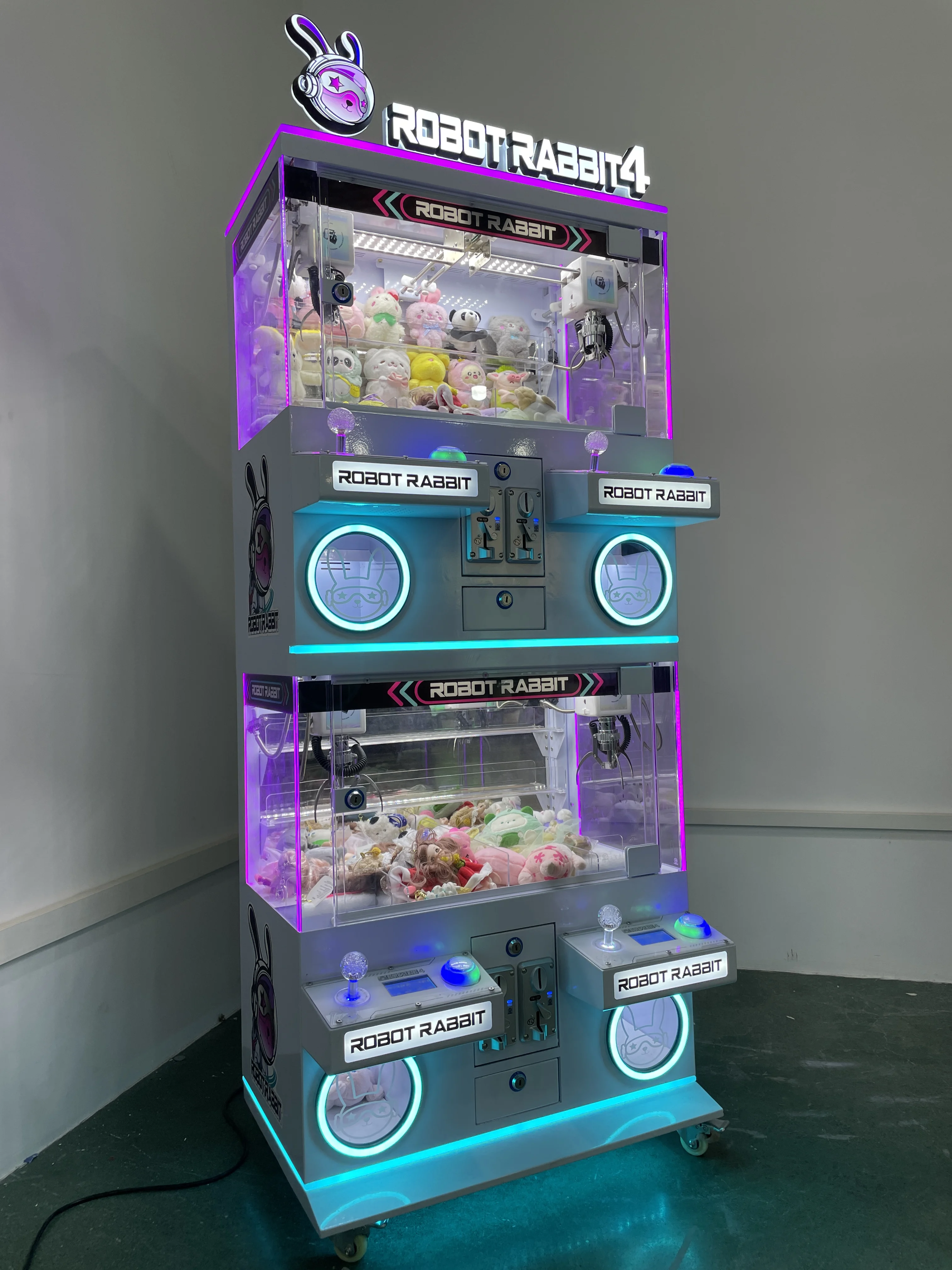 

Игровой автомат-кран для 4 игроков, премиум-класса, металлический, с LED-подсветкой и звуковой системой, коммерческий аркадный автомат для развлекательных центров