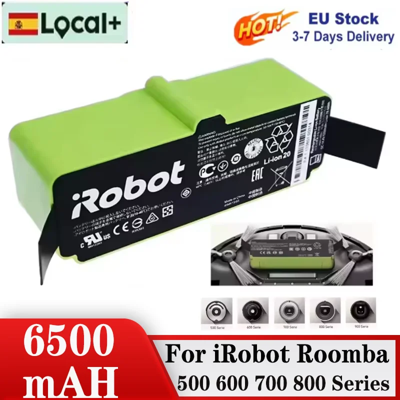Batería de iones de litio de 6500mAh para iRobot Roomba Cleaner series 900, 800, 700, 600, 960, 980, 981, 966, 895, 695, 692, 690, 675, 780, 860, 891