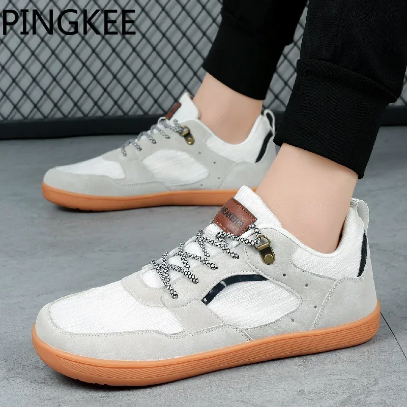 PINGKEE Minimalista Atlético Tênis Pés Largos ToeBox Sapatos Descalços Homens Mulheres Fitness Trailing Sintético Superior Calçado Masculino