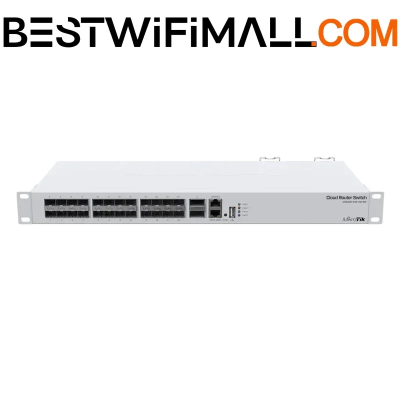 

Коммутатор MikroTik CRS326-24S+2Q+RM — самый быстрый управляемый коммутатор для самых сложных конфигураций, с 2 портами QSFP+ по 40 Гбит/с и 24 портами SFP+ по 10 Гбит/с.