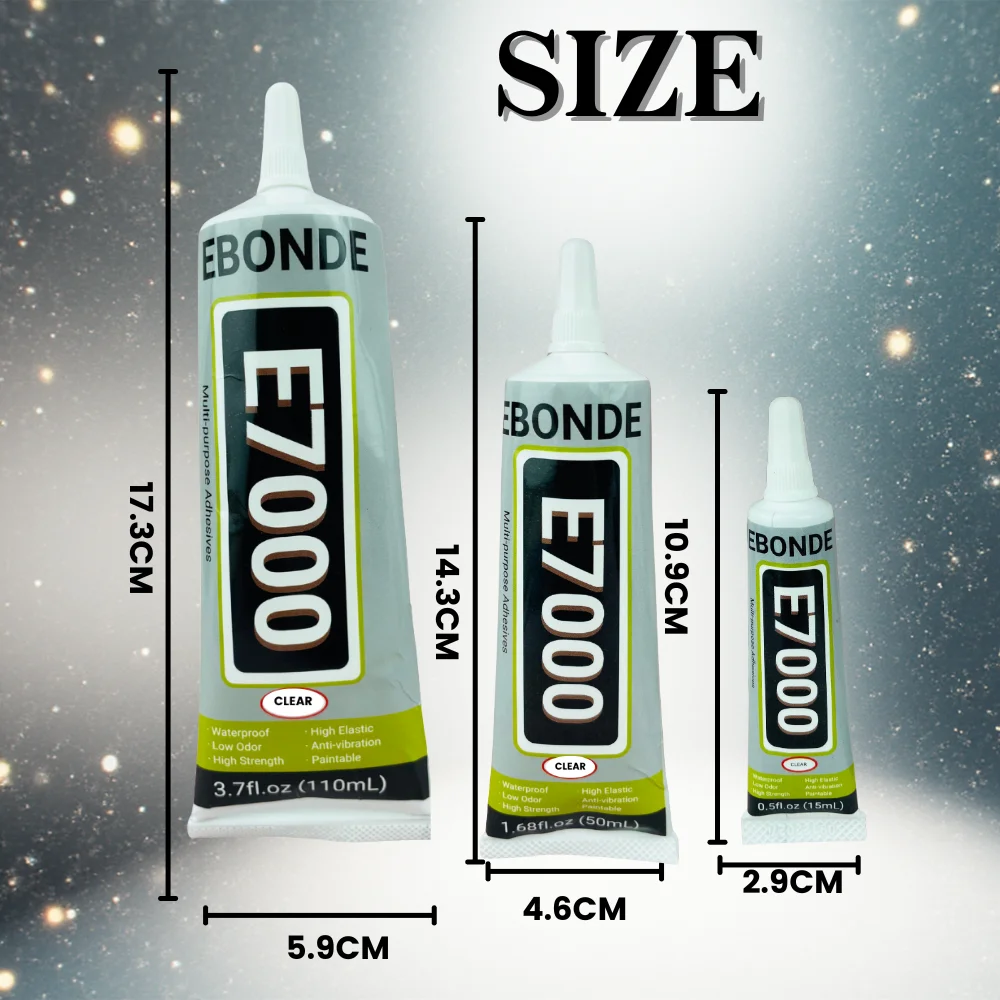 E7000 Glue Clear Contact DIY Cloth Fibre Fabric Adhesive Multipurpose for Wedding Dress Leather Bag Diamond Glass 15/50/110mL - view 2