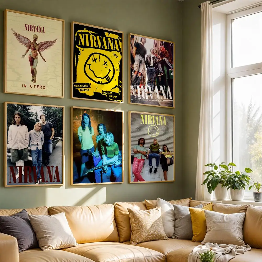 Band N-Nirvana Elegant Fashion Poster HD Quality Wall Art Retro Posters For Home Room Wall Decor Kawaii Room Decor