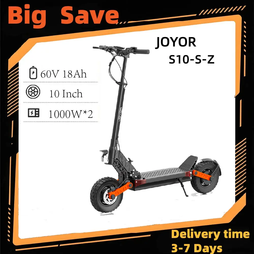 Joyor S10-S-Z Adult E-scooter 1000W*2 Motor Escooter 60V18Ah 10 Inch Off Road Tire Off Road Electric Scooter