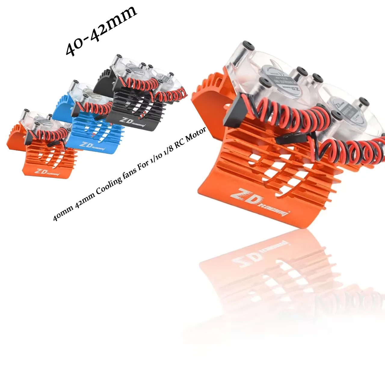 Rc ventilador do motor dissipador de metal, ventiladores duplos, 28000rpm, para carro de corrida zd, 1/10, 1/8, 4068, 4076, 4092, 4268, 4274, 40, 42mm