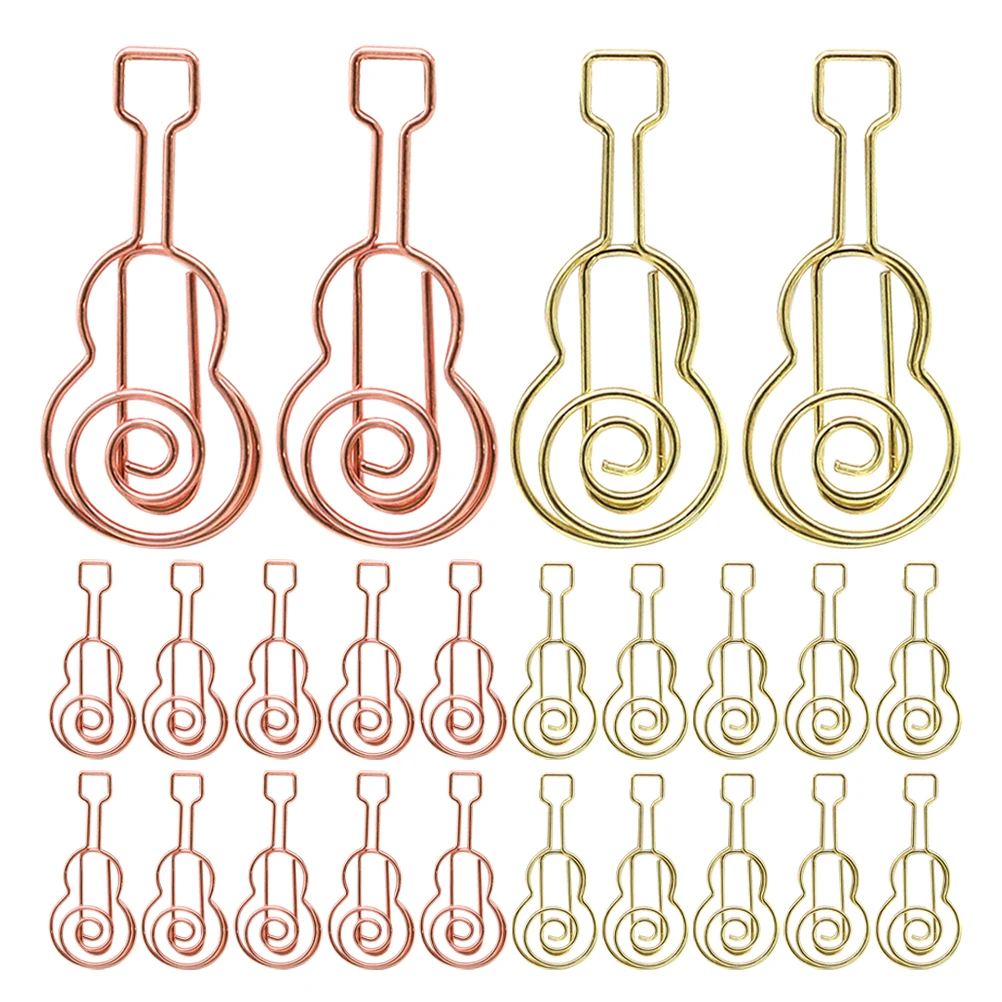 Clip per carta a forma di chitarraMetalOfficeSchoolSuppliesDocumentiOrganizerMiniPinsBookmarkPageMarkingClipsMusicalInstrumentAccessori