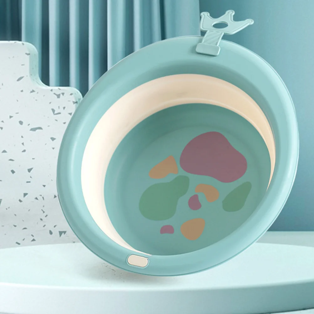 حوض غسيل للأطفال قابل للطي خفيف الوزن من السيليكون الكرتوني لتنظيف الوجه والقدم المحمول لحديثي الولادة والتخييم والسفر في الهواء الطلق #1