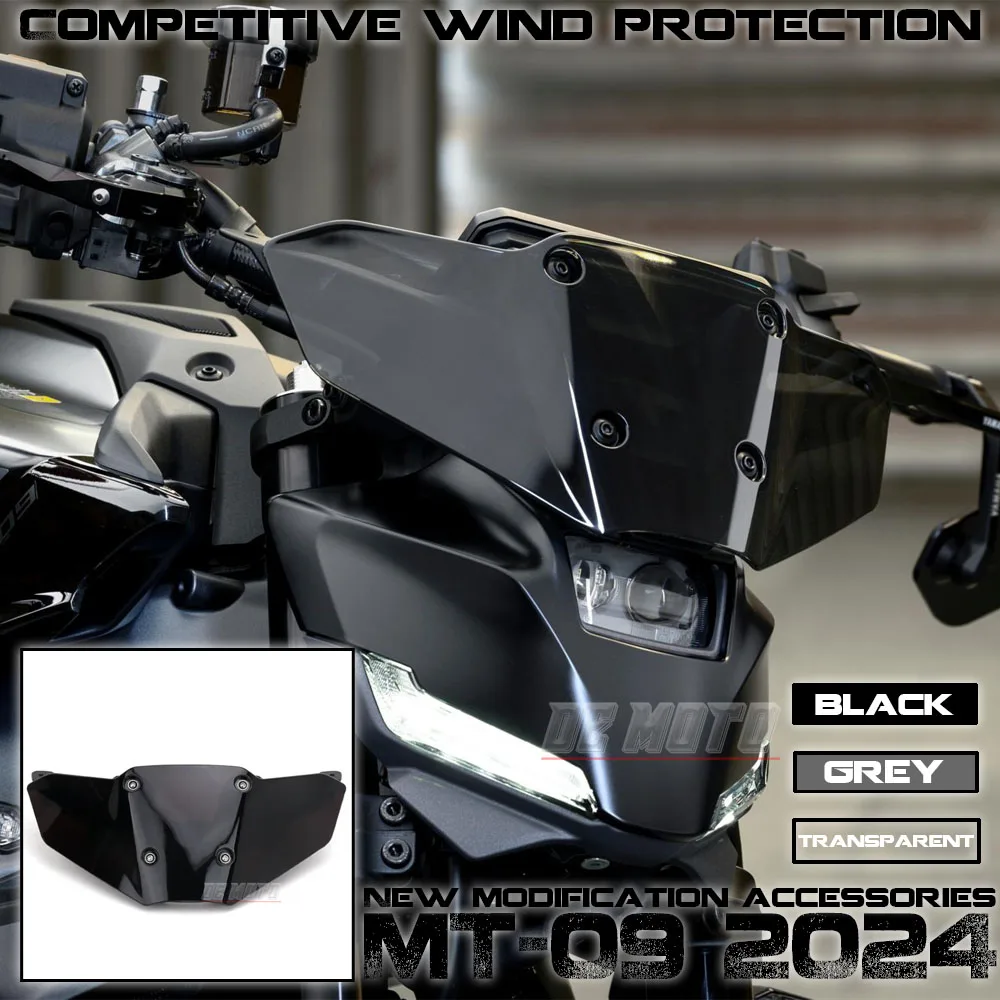 MT09 2024 Motorcycle Wind Deflector Shield Screen Bracket Windshield Windscreen For YAMAHA MT-09 MT 09 mt09 Mt09