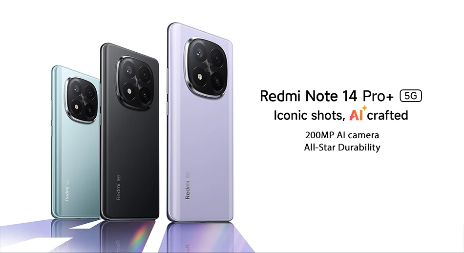Smartphone Xiaomi Redmi Note 14 Pro Plus 5G Global version 120W HyperCharge AMOLED display 200MP AI camera Snapdragon® 7s Gen 3