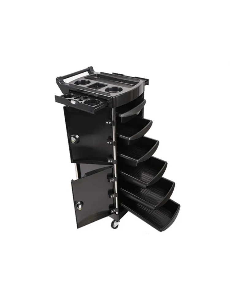 عربة صالون الشعر البلاستيكية PP، عربة أدوات متعددة الوظائف لصالون الحلاقة، عربة من ست طبقات مع قفل باب #2