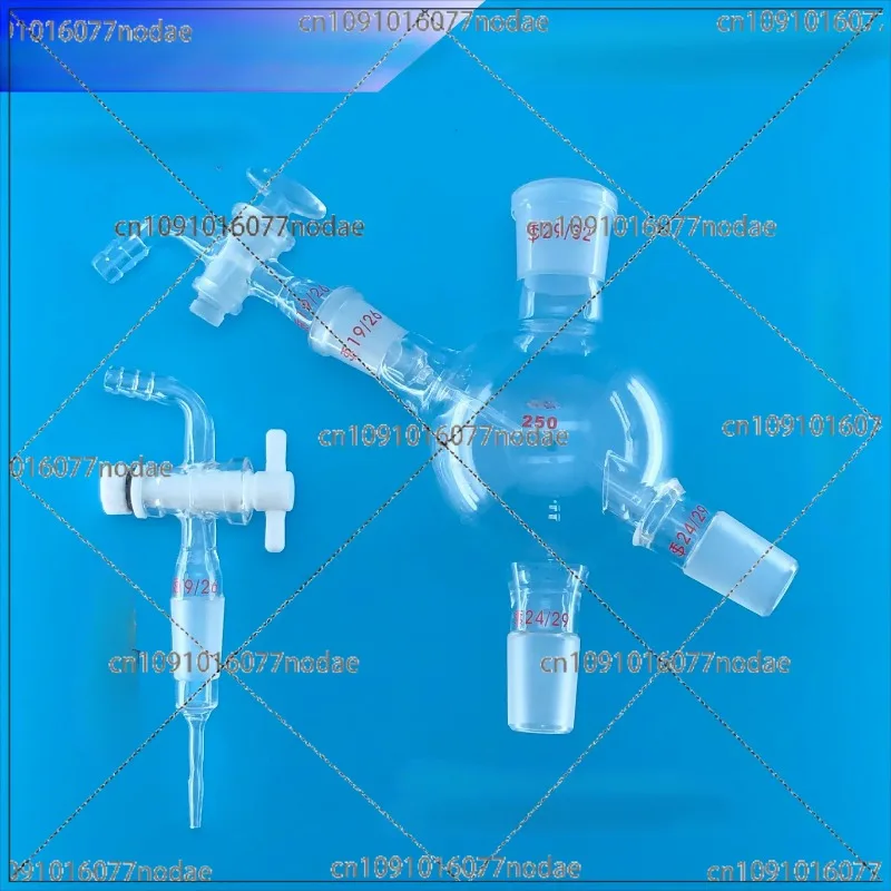 Glass Four-way Bottle, Feeding and Discharging Piston Valve, Rotary Steaming Feeding Pipe 19 #rotary Steaming Bottle