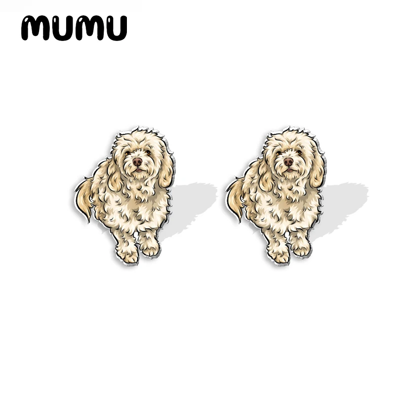 2023 New Cute Cockapoo Acrylic Stud Earring Cavapoo Dog Handmade Earrings Resin Epoxy Jewelry Gifts Friend