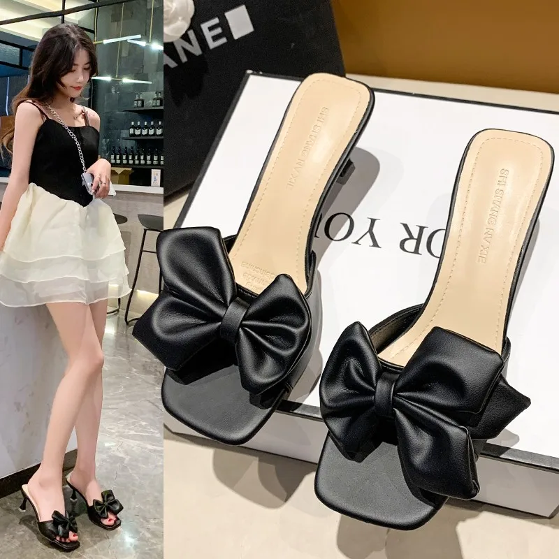 

Women's Shoes 2024 Fashion Horseshoe Heel Women's High Heels Summer Sexy High Heels Bow Tie Shoes Ladies Zapatos Mujer