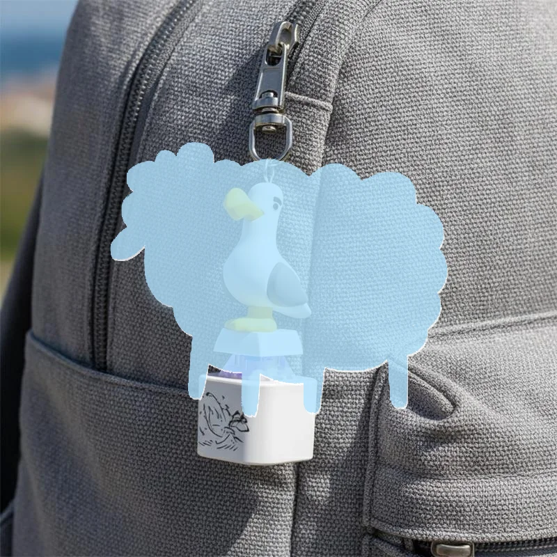 Clicky Keyboard Fidget Button Keychain Seagull Mine USB with LED Sound Portable Stress Relief Toy for Party Favors