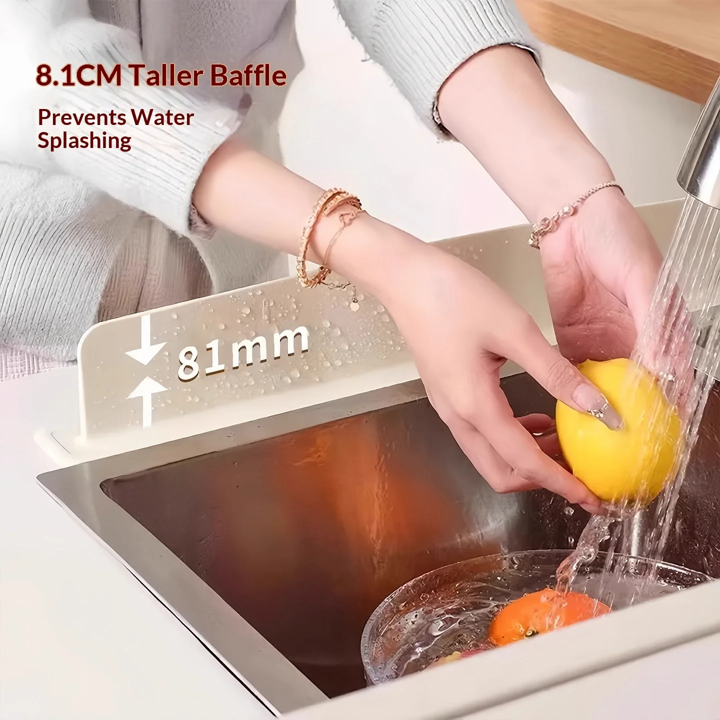 1/2PCS Silicone Kitchen Sink Splash Guard Anti‑Splash Water Baffle Washing Basin Waterproof Barrier Countertop Kitchen Gadget