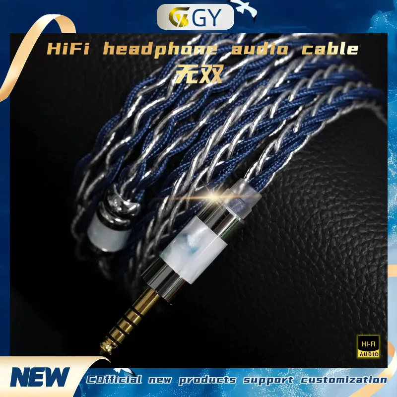 GY HiFi-371 واحد كريستال النحاس الفضة مطلي البلاديوم IEM سماعة كابل 3.5 مللي متر/4.4 مللي متر متوازن 2 دبوس 0.78 مللي متر MMCX IE900 HD650