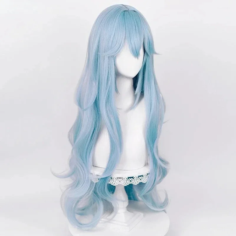 Anime EVA 100cm Long Ayanami Rei Cosplay Wig Cyan Blue Curly Hair Heat Resistant Halloween Party Prop Accessories High Quality